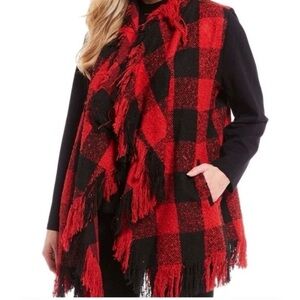 Chelsea & Theodore Red and Black Checkered Scarf